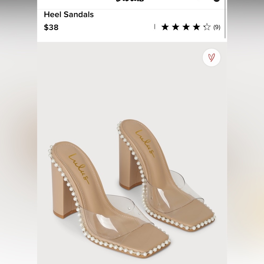 Lulu’s power pearl light nude studded vinyl high heel sandals